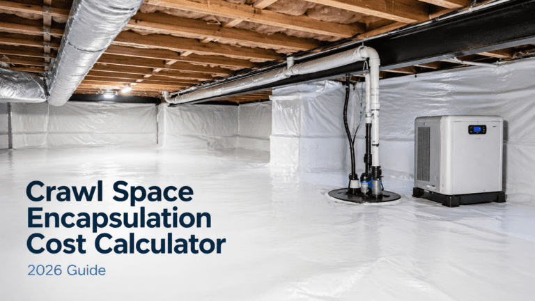 Crawl space encapsulation price calculator with sealed vapor barrier