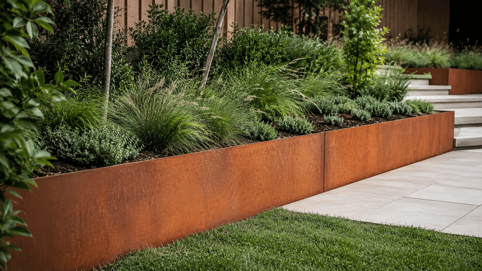 What is corten steel retaining wall?