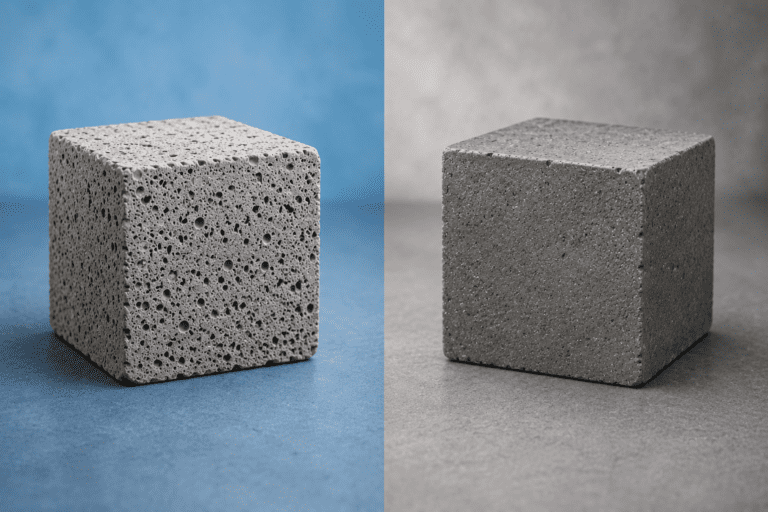 Comparison of light weight concrete and normal concrete