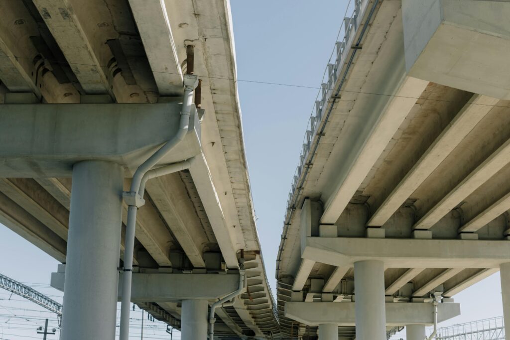 Prestressed concrete bridge girders used in highway bridge construction