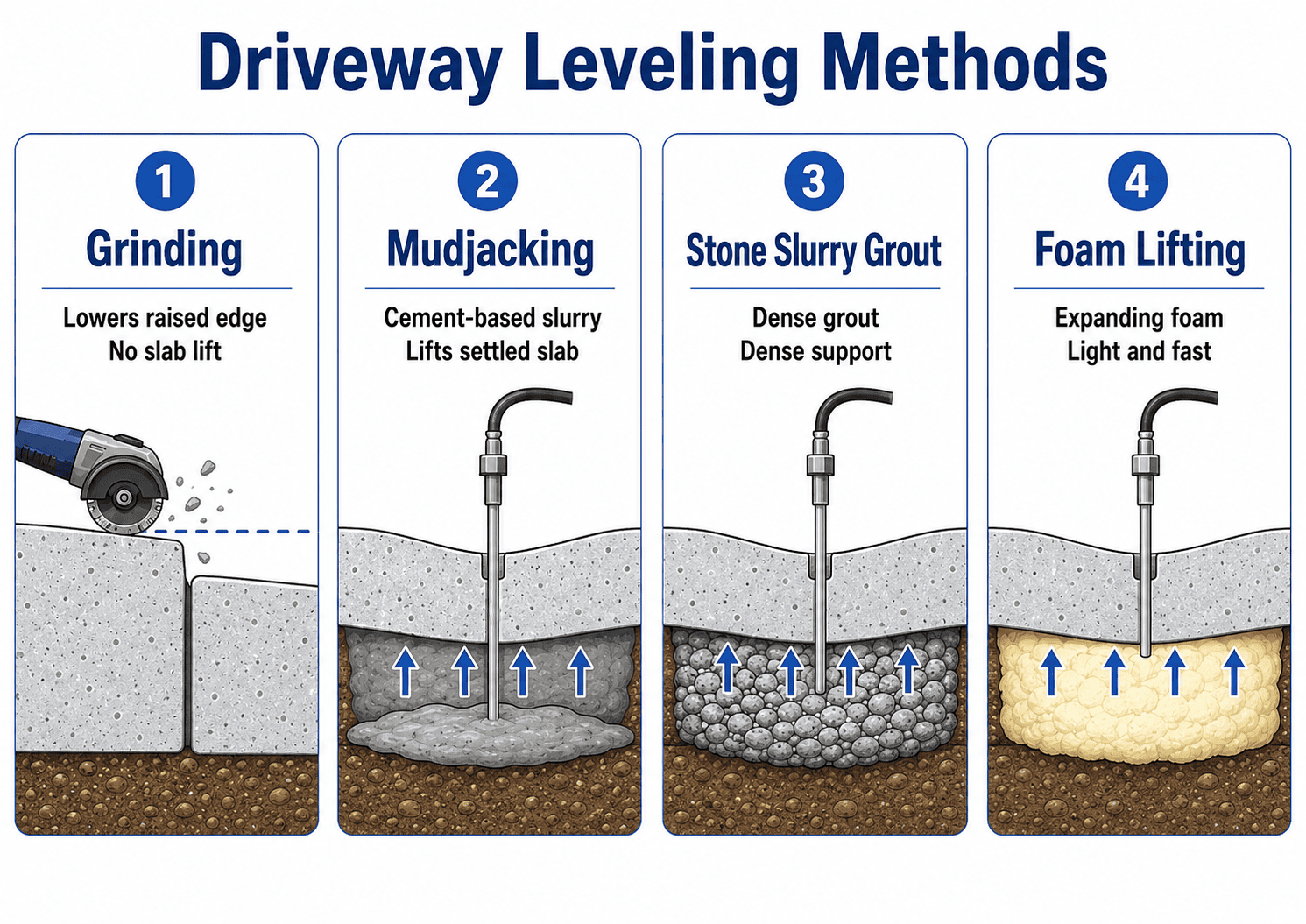 Musjacking Driveway Leveling Cost Calculator: Foam & Mudjacking