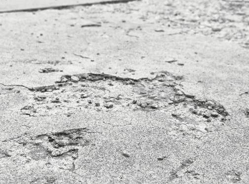 Freeze Thaw damaged concrete picture