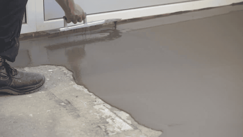 self leveling concrete application